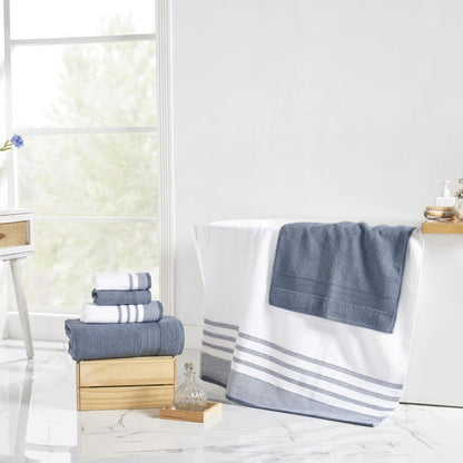 6-Piece Set 100% 2 2 2 Modern Threads Towel Cotton, Quick Dry, Ultra Absorbent Includes Bath, Hand, Washcloths
