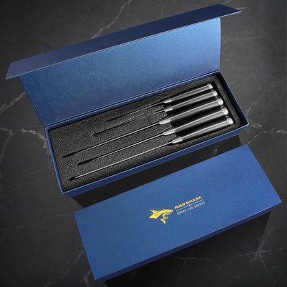 MAD SHARK Kitchen Knife Set 5 Piece,Chef Knife Set with Ergonomic Handle, Professional Ultra Sharp Kitchen Knives for High Carbon Stainless Steel Knives Set, Cooking Knives Sets with Gift Box