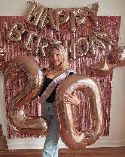 Rose Gold Number 17 Balloon - 40 Inch 17th Birthday Decorations for Girls & Boys
