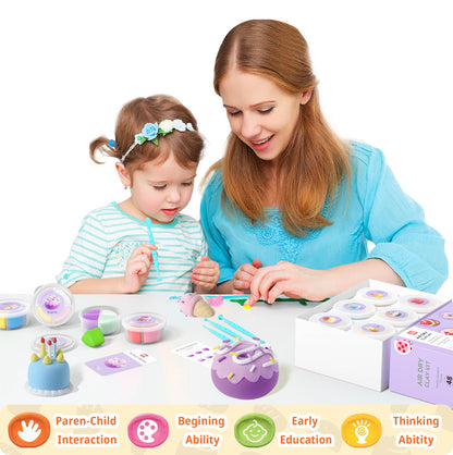 Air Dry Clay Kit - Modeling Clay for Kids mit Sculpting Tools und Tutorial, Ultra Light & Soft, Safe & Non-Toxic, DIY Model Magic Clay 12 Cans 48 Colors, Creative Art Crafts Toys Gifts for Girls Boys