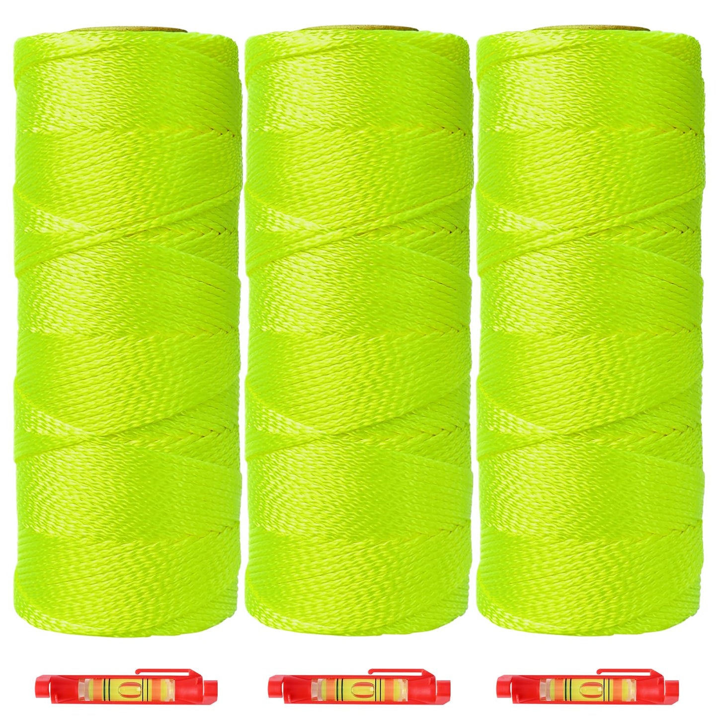BSRHOME Mason Line String Line 3 Pcs,600 Ft Length Nylon Twine,18 Braided Nylon String for Gardening Or Masonry Tools,Twine String for Gardening,Yellow