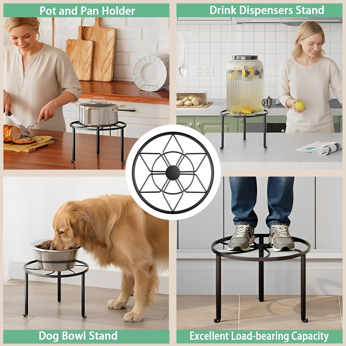NQW 5 Pack Plant Stand Metal Flower Pot Stand Holders Indoor Tall Plant Rack Plant Round Black Plant Shelf For Living