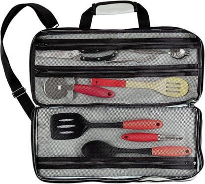 EVERPRIDE Chef Knife Bag Holds 20 Knives with Large Zippered Compartment for Kitchen Tools