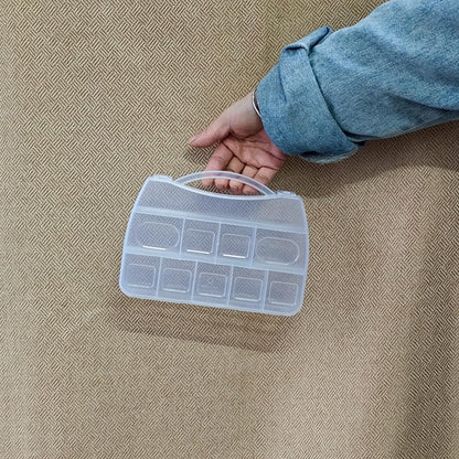 BangQiao 4 Pack Fixed 10 Grids Small Clear Plastic Storage Case with Handle, Mini Cute Organizer Box for Gift Giving, Birthday, Event, Party, Jewelry, Ornaments, Craft Supplies, DIY Accessories