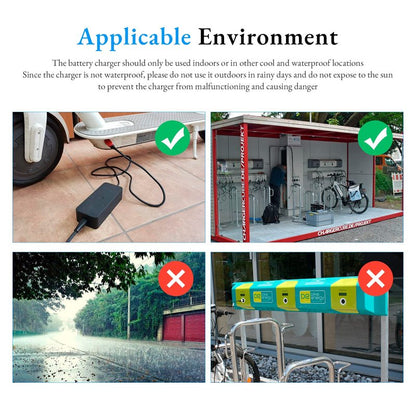 LUCK4U Electric Scooter Charger 42V 2A Power Adapter for Xiaomi and Segway Ninebot Multiple Security Protection Universal Lithium Battery Power Supply - US Plug
