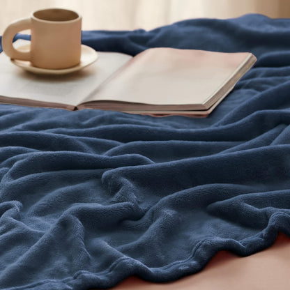 Bedsure GentleSoft Fleece Blanket - Twin Size Mineral Blue | 300GSM Lightweight Plush & Cozy 60x80 Inches