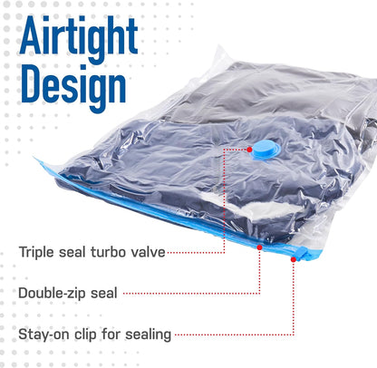 Spacesaver Variety 12pk Vacuum Storage Bags - Save 80% Clothes Storage Space, Compression Seal for Closet