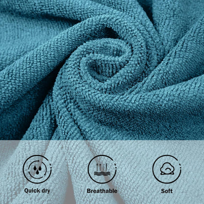 MissShorthair Towel Poncho for Kids, Hooded Beach Towel for Girl&Boy, Surf Poncho Swim Changing Robe Microfiber Bath