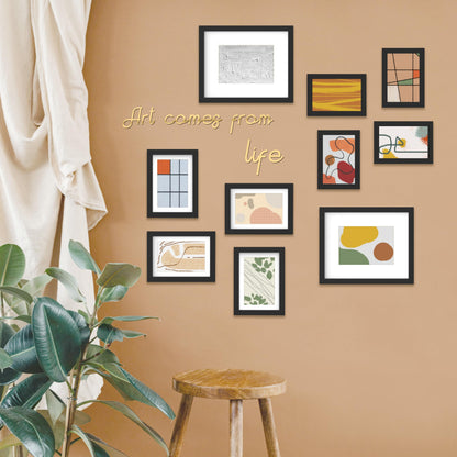 An&He 10 Pack Picture Frames Collage Wall Decor, Gallery Wall Frame Set for Wall or Tabletop Display, Multi Sizes with Two 8x10, Four 5x7, and Four 4x6 Photo Frames, Black