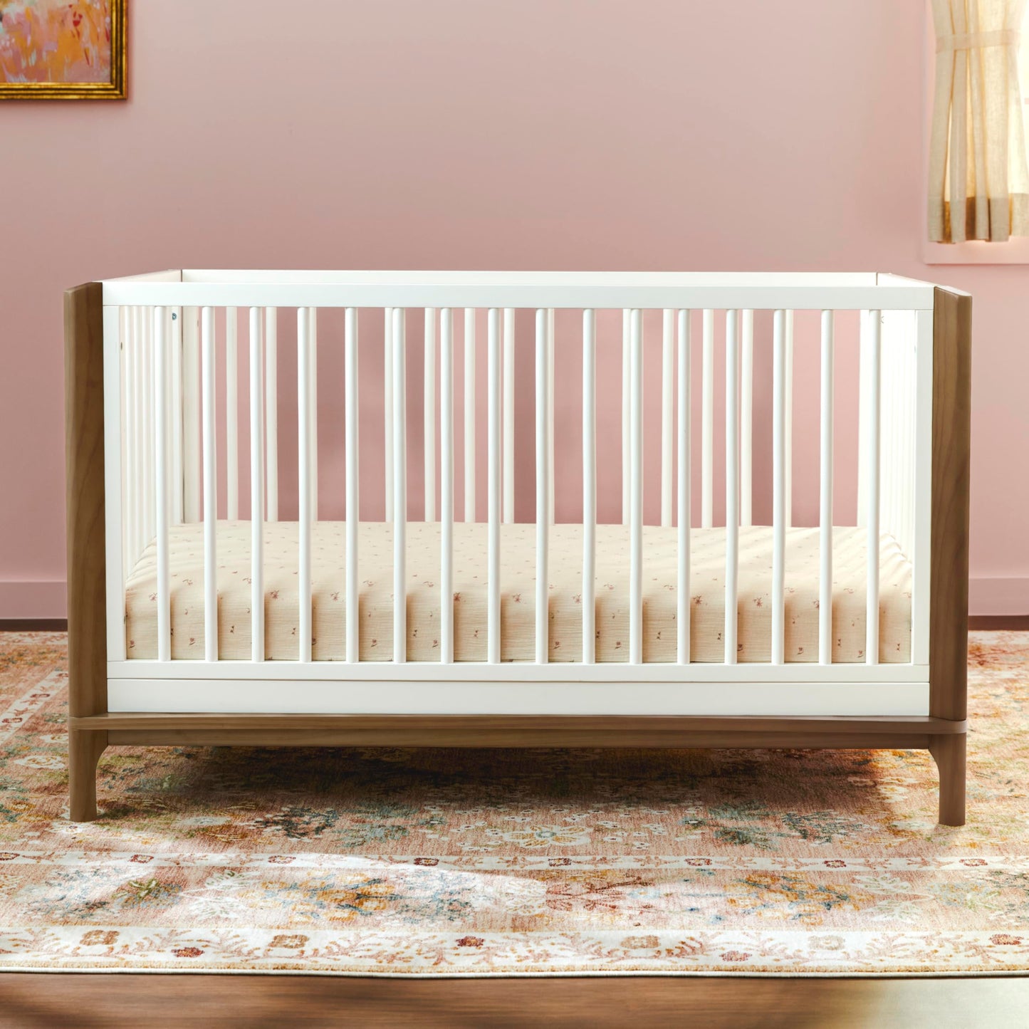 Little Seeds Laurel 4-in-1 Convertible Crib, Black/Chestnut