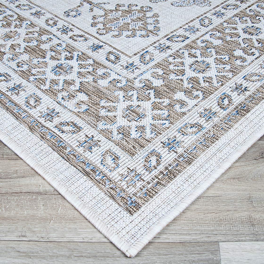 Couristan Charm Woodburn Indoor/Outdoor Area Rug, Ivory-Sand, 2'2" x 4'3"