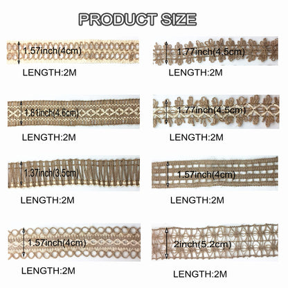 OZXCHIXU 8 Rolls Jute Ribbons Rustic Ribbons Lace Craft Ribbon Burlap 17.6 Yards for Crafts Wraping Gifts Party Holiday and Rustic Wedding Decorations