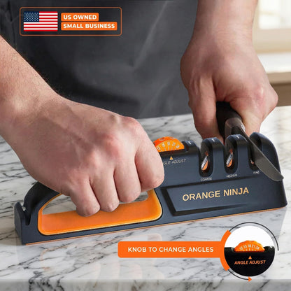 5 Precision Adjust Knife Sharpener- 3-Stage Premium Kitchen Knife Sharpener to Repair, Restore & Polish Blades by Sharp Pebble