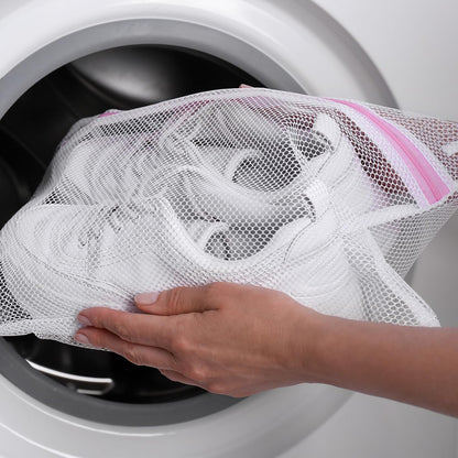 uxcell Shoes Washing Bag, 7.9 x 15 Inch Cylinder Mesh Laundry Bags for Sneakers and Delicates
