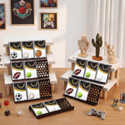 Yalikop 10 Pcs Trading Card Risers for Display Case Acrylic Modular Display Risers for Cardshow Vendor Sport Card Board Game (Honeycomb)