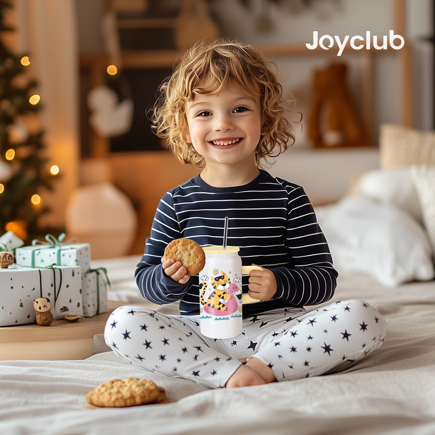 Joyclub 4 Pack Kids Sublimation Tumbler Blanks 16 oz Kid Cups with Lids and Straws Insulated Stainless Steel Tumblers for Smoothie Coffe Boba Soda DIY Gift