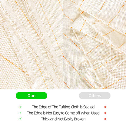 79"x59" Tufting Cloth with Yellow Marked Lines for Rug Tufting, 70"x39" Non-Slip Backing Felt Cloth for Tufted Rugs, Monk Cloth Rug Tufting Kit for Tufting Gun, Punch Needle, Rug Hooking