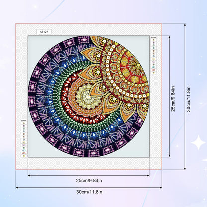 MVVMTOP Diamond Art Painting Kit, DIY Mandala 5D Special Shape Crystal Diamond Partial Diamond Art Painting Mosaic Making Craft, Suitable for Home Wall Decor Art Holiday Gift, AT127