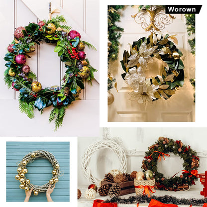 Worown 16 Pack (6” & 8”) Wooden Bamboo Floral Hoops Wreath Rings for Making Wedding Wreath Decor and Wall Hanging Crafts