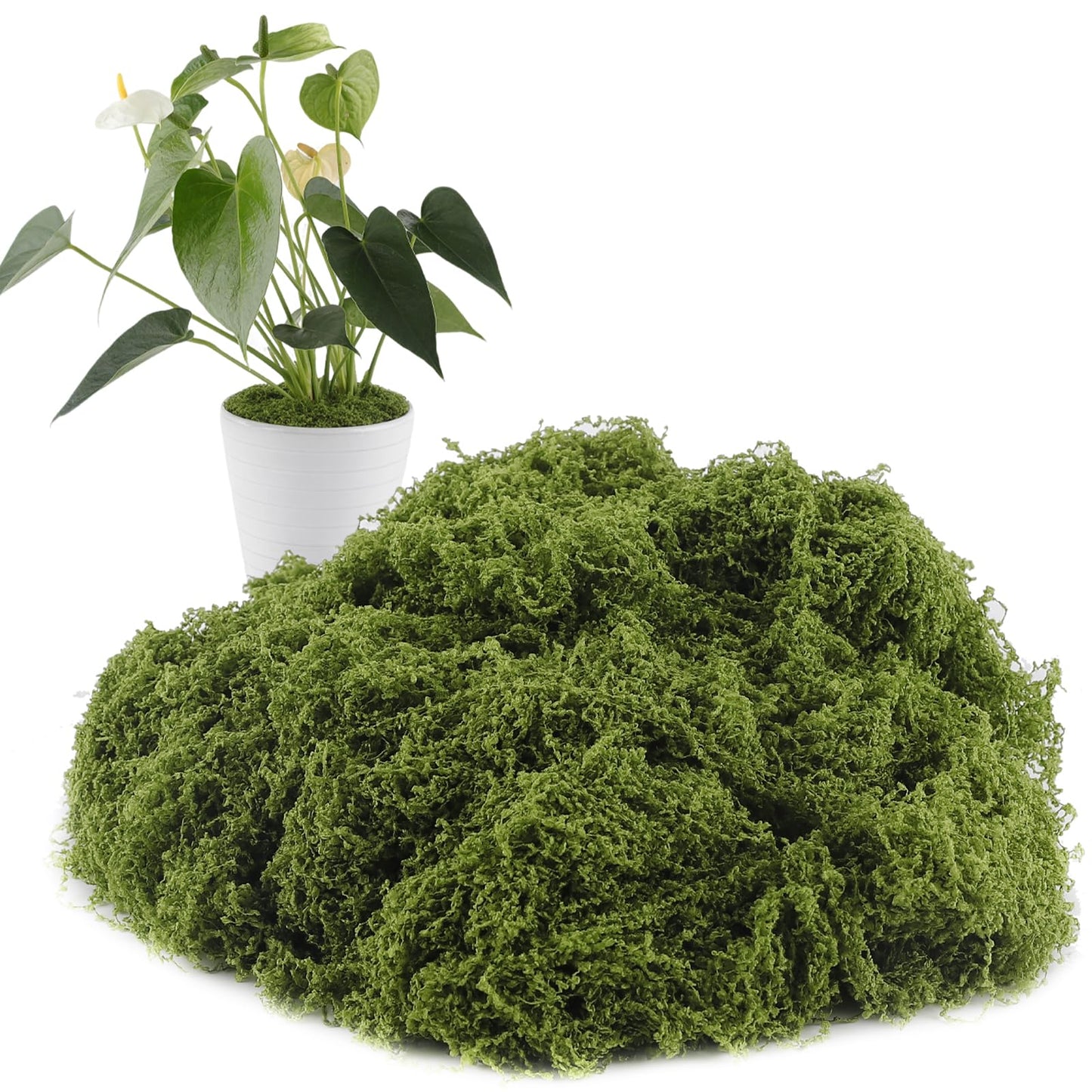 Yomirduy Artificial Moss for Crafts, 10.6OZ Fake Green Moss for Potted Plants, DIY Decorative, Walls,Table Centerpieces Decor Fairy Garden Model Making (300g)