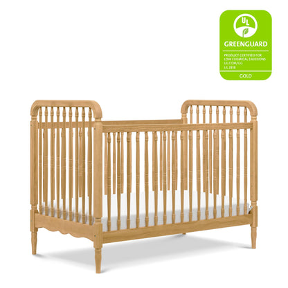 Namesake Liberty 3-in-1 Convertible Spindle Crib with Toddler Bed Conversion Kit in Honey, Greenguard Gold and FSC® Certified