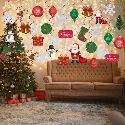 GOER Christmas Decorations - 36 Pcs Hanging Swirls for Festive Party Supplies