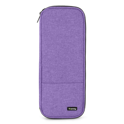 Teamoy Knitting Needles Case (Up to 14''), Travel Organizer Storage Bag for Knitting Needles, Tunisian Crochet Hooks and Accessories, Purple
