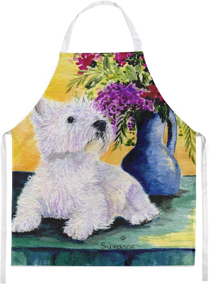 Caroline's Treasures SS8301APRON Westie Apron, Large, Unisex, Multicolor, Cooking Kitchen Server Baking Crafts Gardening