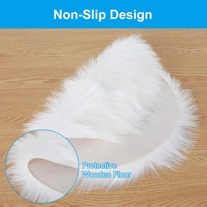 Molain Faux Fur Chair Pad - 12 inch Round Soft Fluffy Seat Cushion Pad Carpet Mat for Couch Pad, Jewelry Photographing