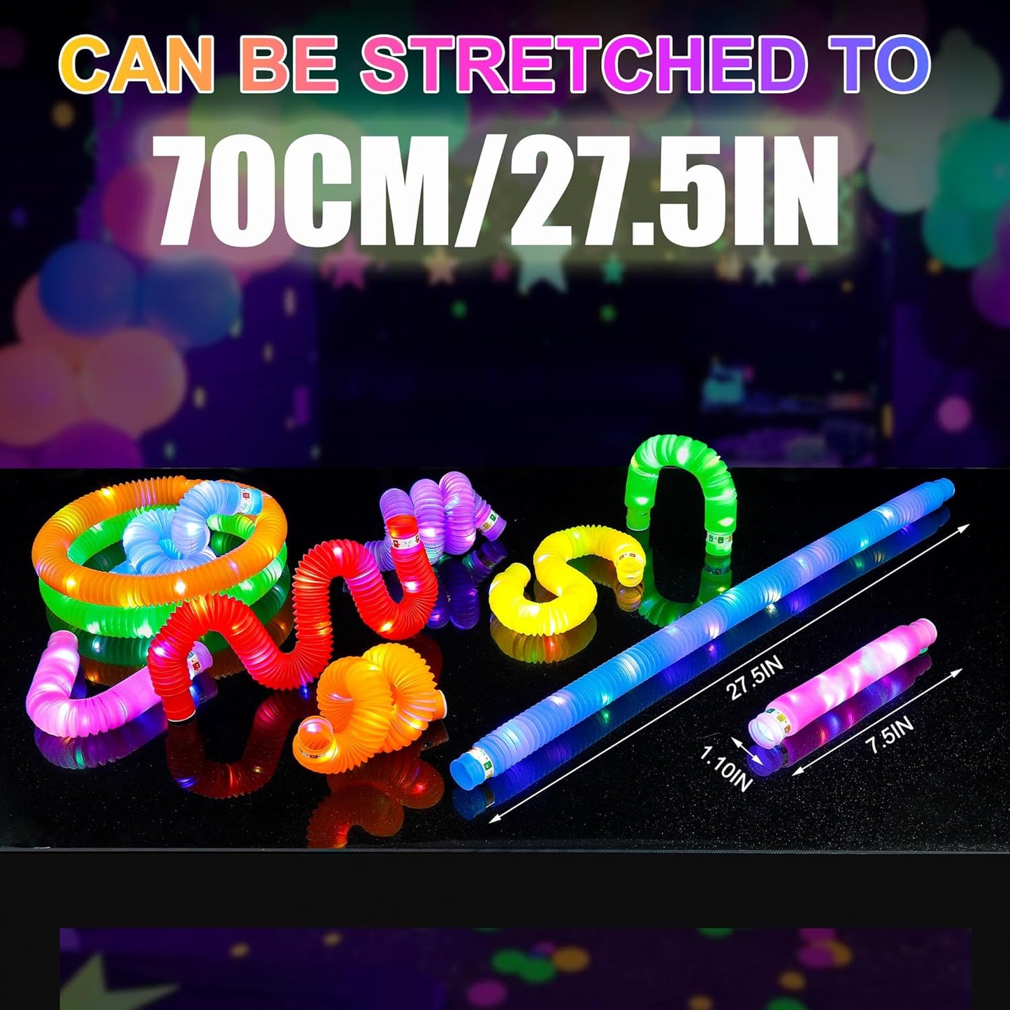 UrChoice Glow Sticks - 8PCS LED Pop Tubes for Parties | Glow Necklaces & Bracelets for Imaginative Play