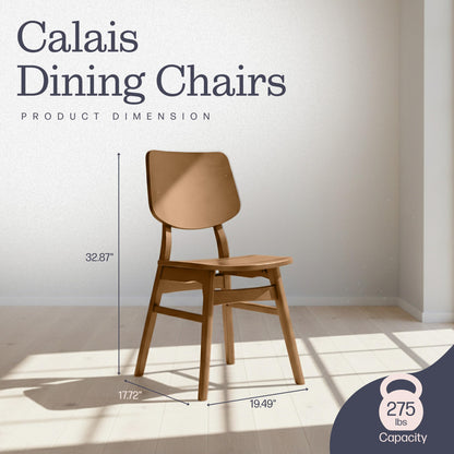 Alaterre Furniture Calais Mid Century Modern Dining Chairs Set of 6 - Solid Wood Chair Set with Armless Design - Mid Century Modern Furniture for Dining Room and Kitchen (Pecan Finish)