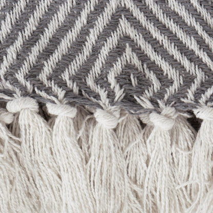 DII Diamond Throw Collection, Woven Cotton, 50x60, Mineral Gray