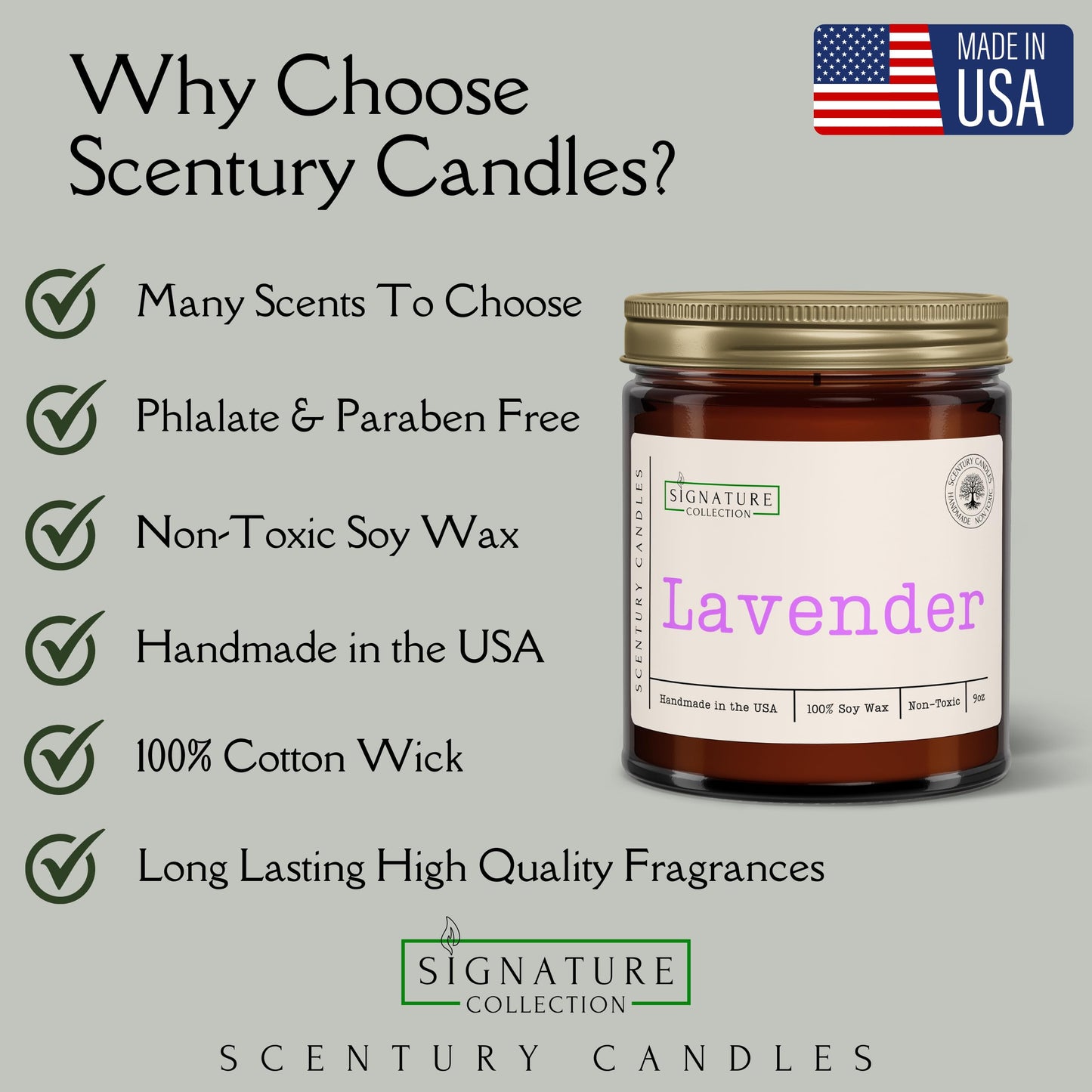 English Garden Floral Scented Candle, Many Scents to Choose from, All Natural Non-Toxic Soy Wax, Handmade in The USA (English Garden)