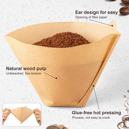 Coffee Filters #4, Unbleached Natural Coffee Filters 8-12 Cup, Disposable Coffee Filters, 4 Cone Paper Compatible with Ninja Coffee Maker, Pour Over and Drip Coffee Maker, 400 Count