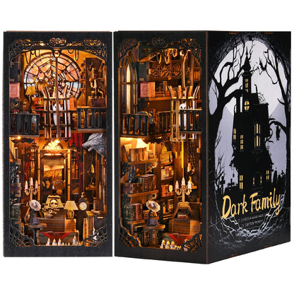 ETKVR Book Nook Kit, Book Nook Kits for Adults DIY Booknook Model Build, DIY 3D Wooden Puzzle Bookend Booknook Bookshelf Insert Miniature Dollhouse Kit for Home Decoration