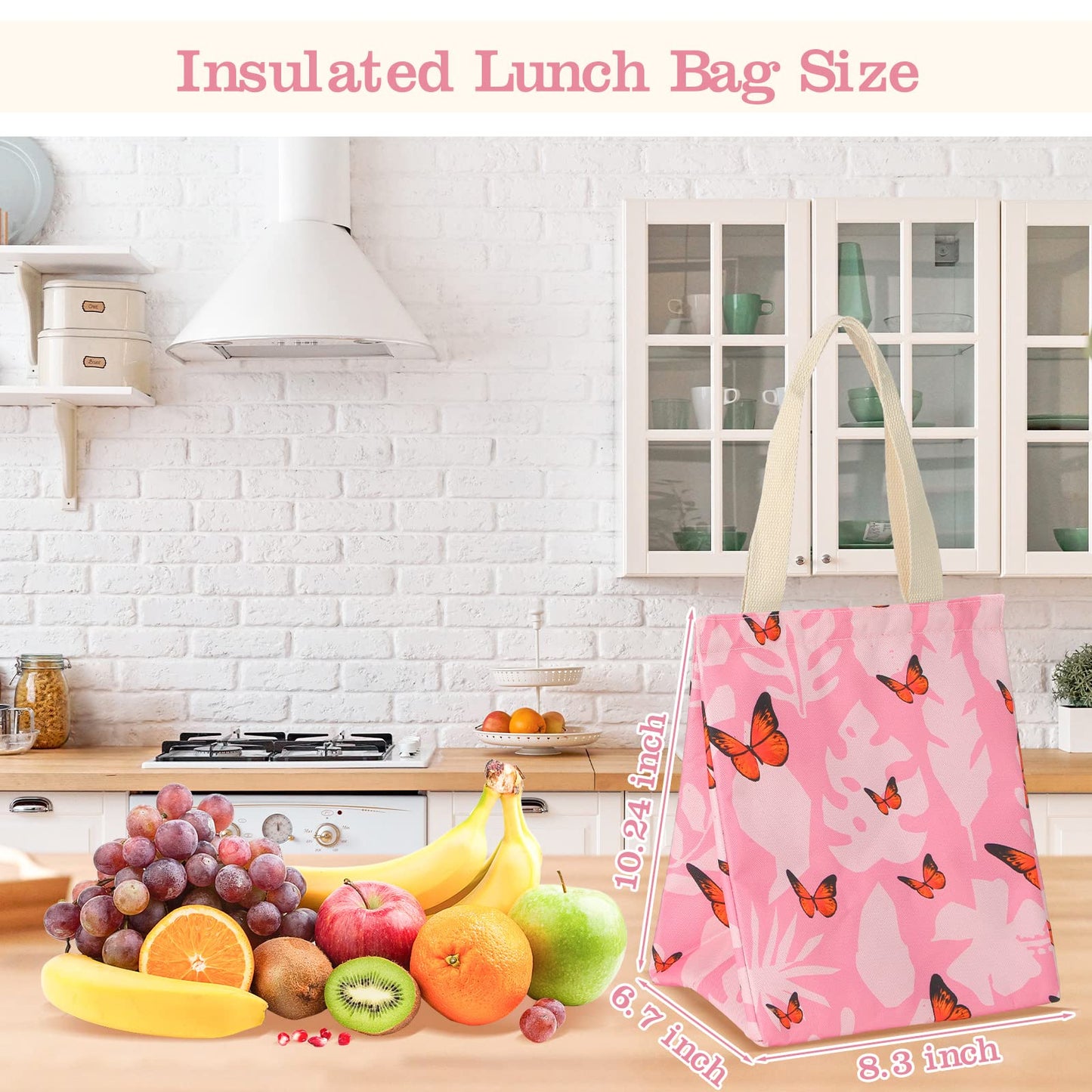 Berlune Insulated Lunch Bags Bulk, 8.3 x 6.7 x 10.24 Inch Reusable Leakproof Thermal Cooler Bag with Aluminum Foil Lining, Portable Lunch Box Tote for Office Work School Beach for Women Men(20 Pcs)