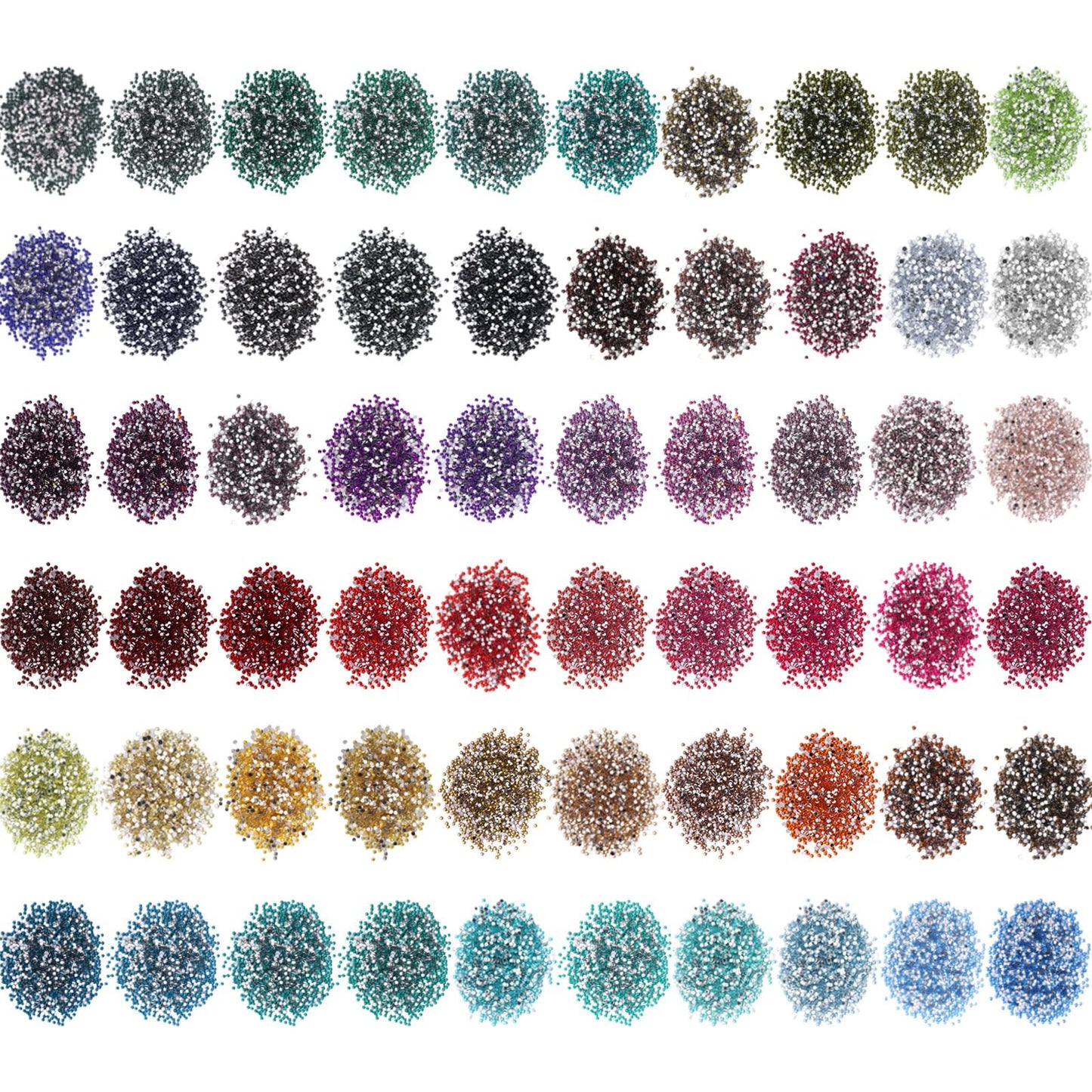 60000 Pcs 60 Color Rhinestones Diamond Painting Beads Flat Bottom Round Resin Beads Art Replacement Diamonds for DIY Craft Diamond Painting Accessories(Fresh Color)