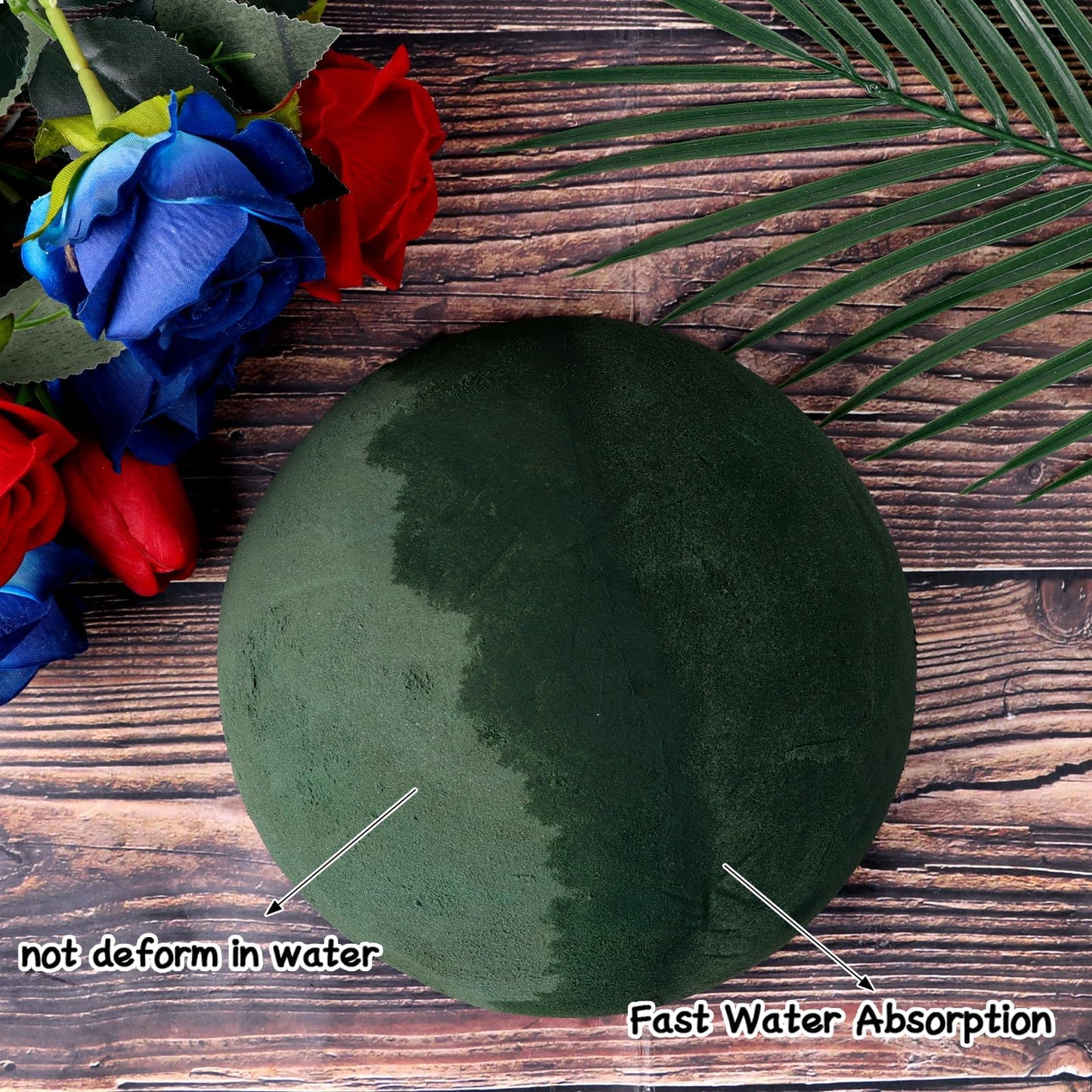 STEFORD 4 PCS Round Floral Foam Blocks Half Balls, Wet & Dry Green Flower Foam for Fresh and Artificial Flower Arrangements (7.5 x 3.7 Inches)