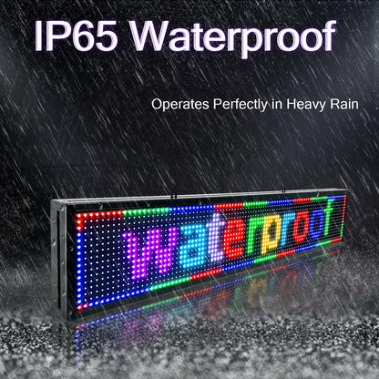 P10 Programmable Scrolling Led Sign Outdoor Signs For Businesse Custom Message Board Digita Display Advertising Screen Bar Word Light Wifi Control High Brightness Neon Sign 39"X8"