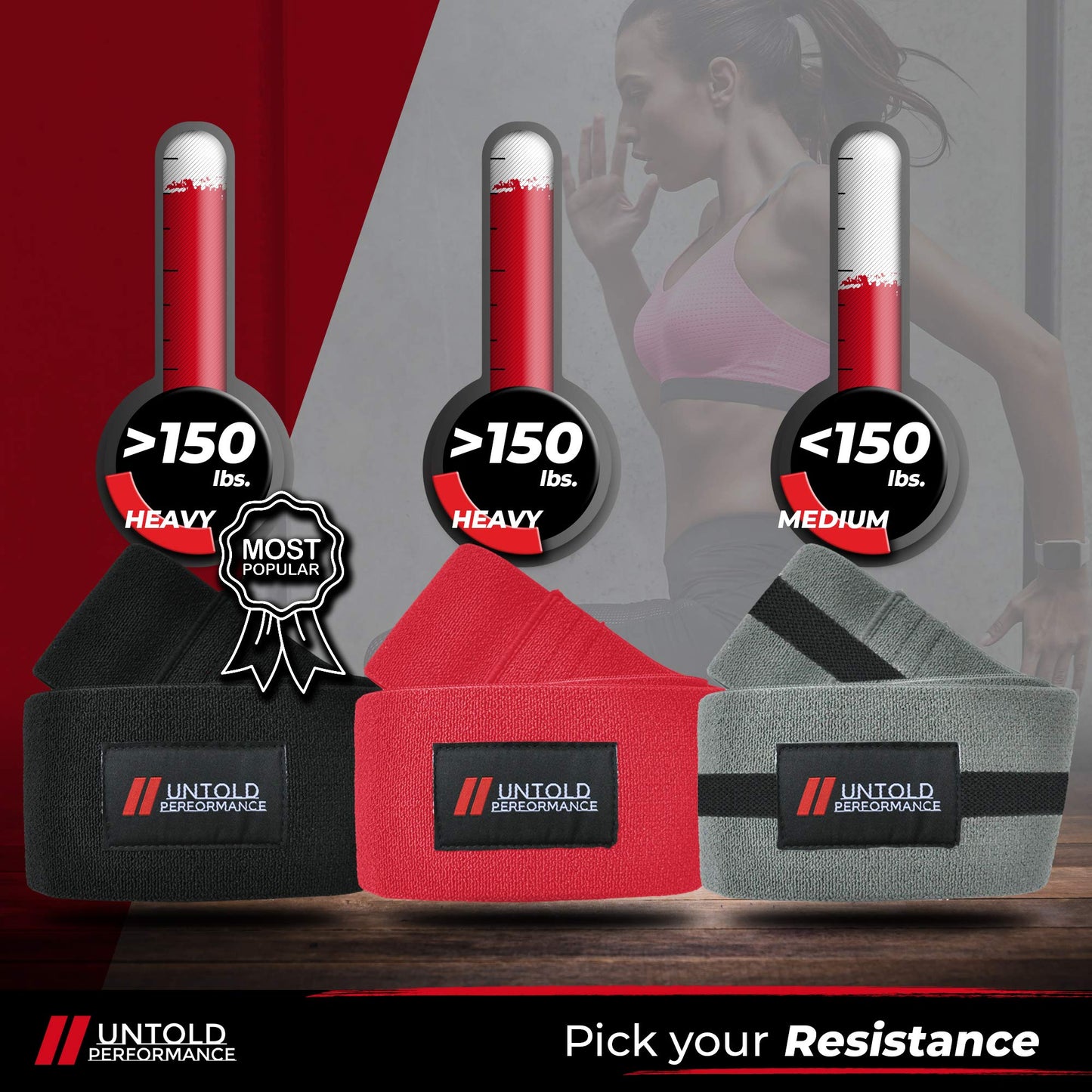 Untold Performance Heavy Resistance Bands - Hip Bands for Working Out, Premium Exercise Bands Resistance, Durable Resistance Bands for Strength, Flexibility & Glute Workouts (Black - Heavy, 1)