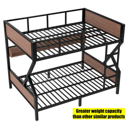 LEEKAF Stronger & Safer Heavy Duty Metal Queen Over Queen Size Bunk Bed for Adults Teens, Thickened More Stable Steel Bunkbed (Greater Weight Capacity) (Queen Over Queen-C)