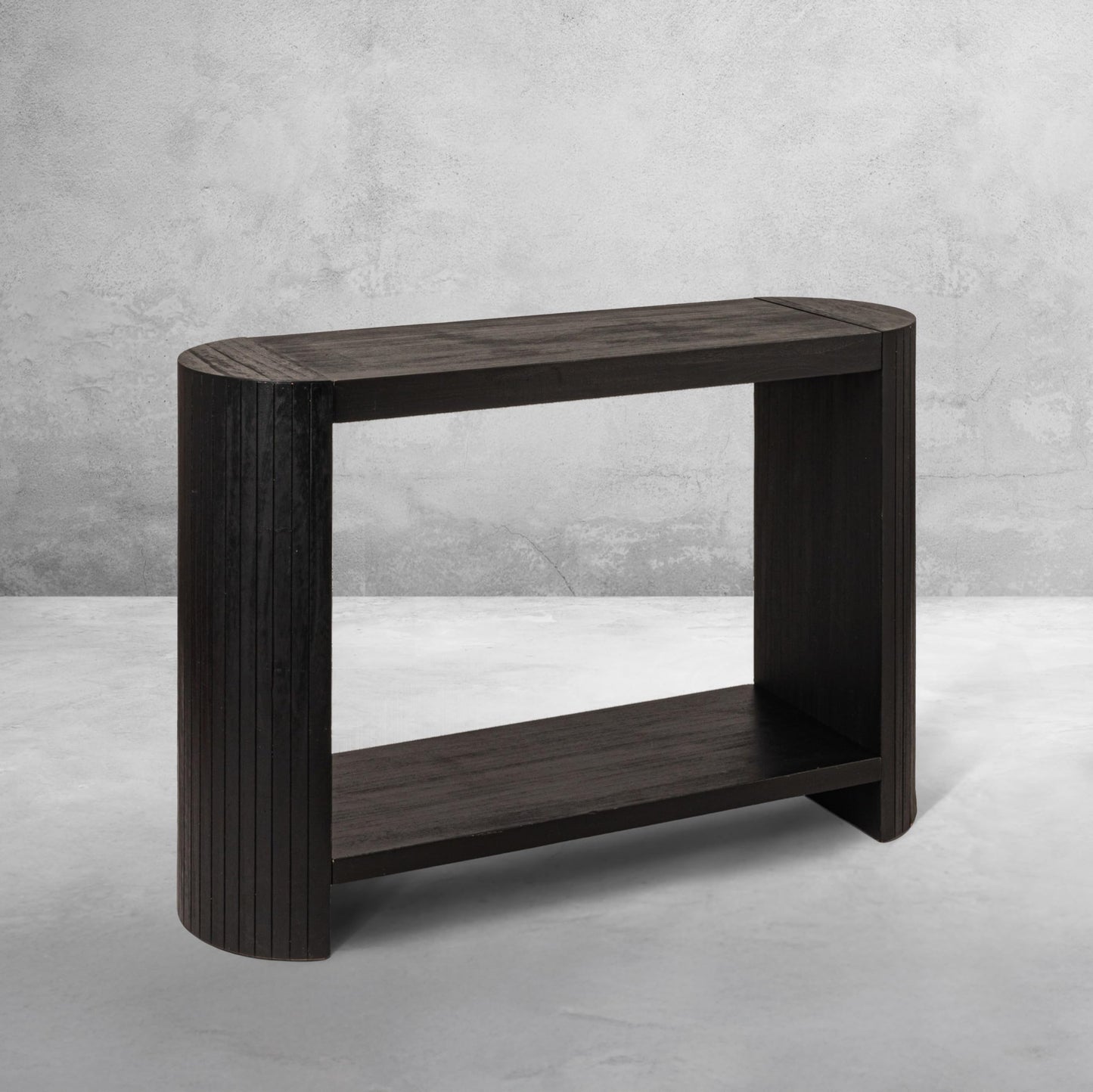 Creative Co-Op Modern Black Rounded-Edge Console Table