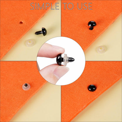 408Pcs Safety Eyes for Crochet 6-30mm Plastic Colorful Safety Eyes for Amigurumi with Washers Black Stuffed Animal Eyes for Craft Teddy Bear