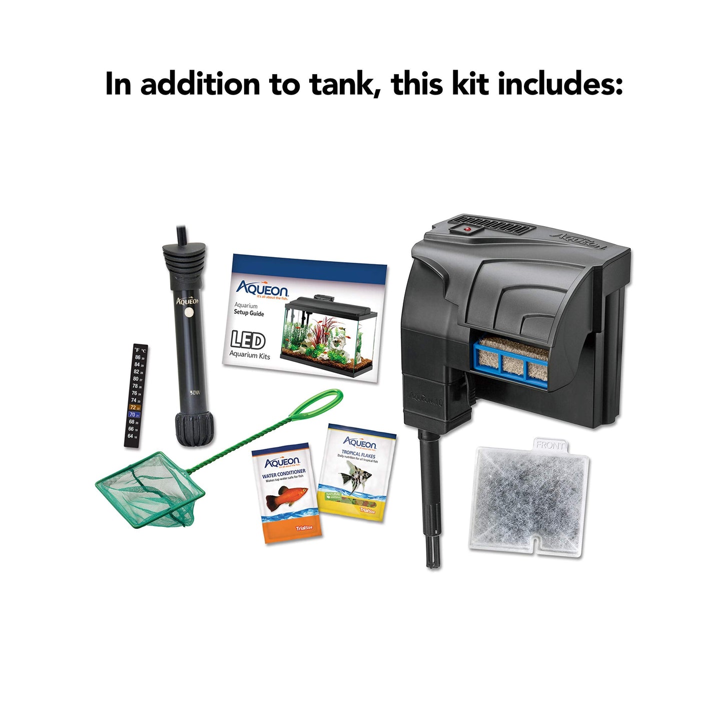 Aqueon Aquarium Fish Tank Starter Kit with LED Lighting 10 Gallon Fish Tank