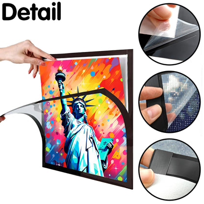 SKRYUIE 12x12 Inch Diamond Art Kits for Adults Frames - Magnetic Self-Adhesive, 6-Pack (Black) - Perfect for 10x10 Inch Artwork Paint by Numbers - Suitabble Frames Painting for Wall Window Door