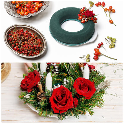 MECCANIXITY Foam Mud Block Ring Flower Foam Ring with Suction Cup 20CM Green Car Flower Mud for Holiday Decoration Wedding Car Decor