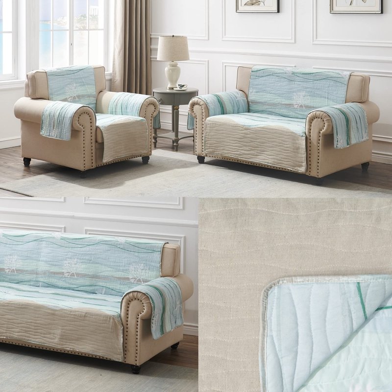 Greenland Home Maui Reversible Slipcover - Furniture Protector - Sofa - Multicolor