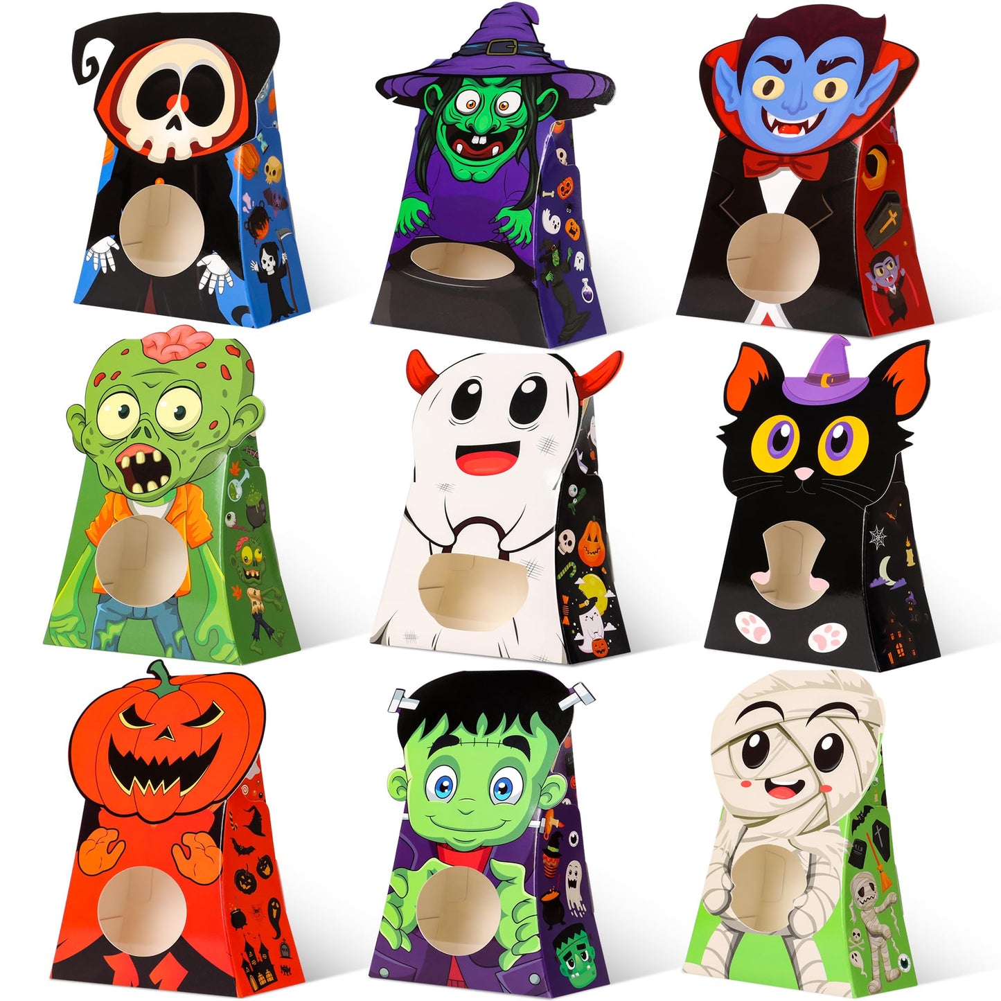 Giiffu 54Pcs Halloween Treat Boxes with Window 6x4x2 Inch