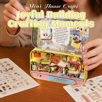 Kisoy Dollhouse Miniature with Furniture Kit, Handmade DIY House Model for Teens Adult Gift (Lucky Market)
