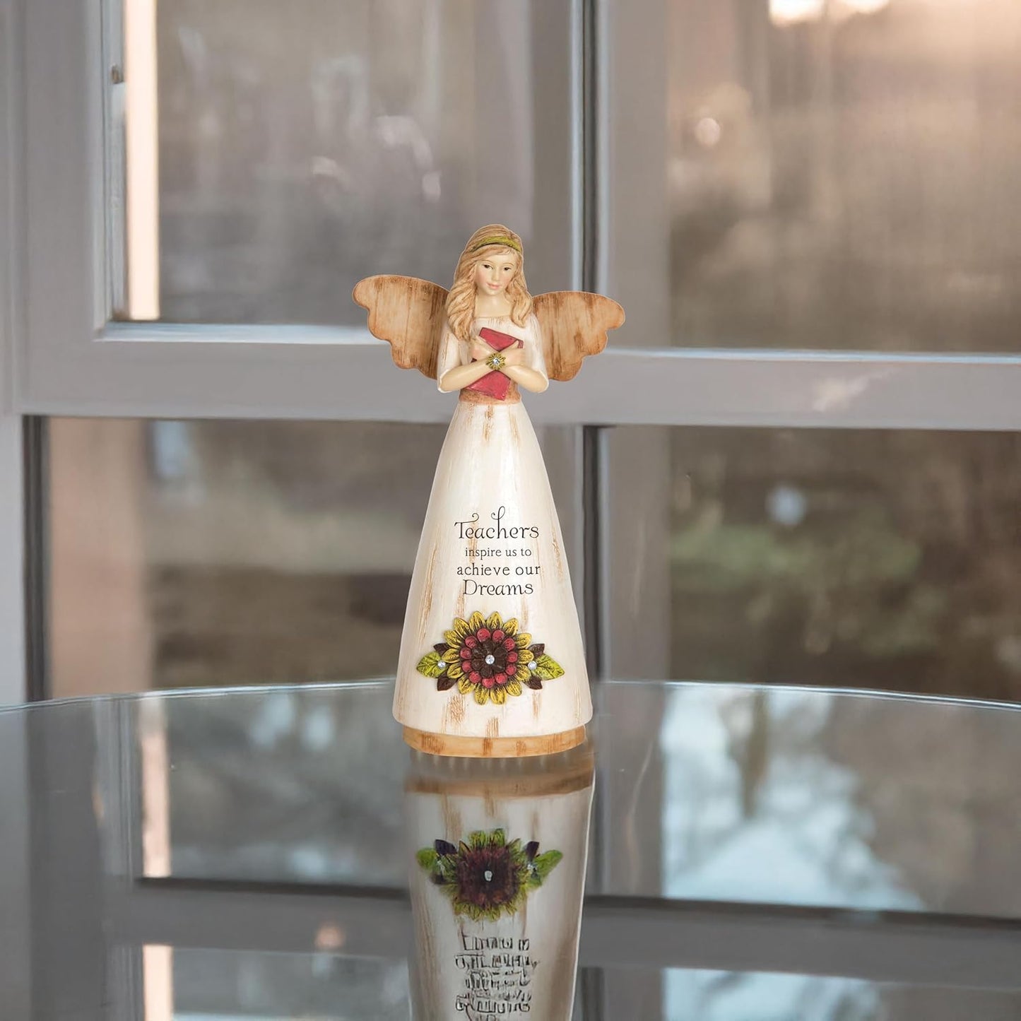 Pavilion Gift Company 03013 Beige Teacher Angel Figurine, 6-Inch